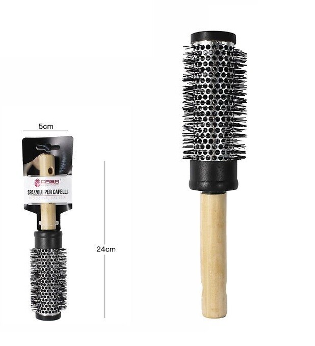 Spazzola Hair Stylist Manico Legno Acconciatura Capelli Professionale 21215 dfh