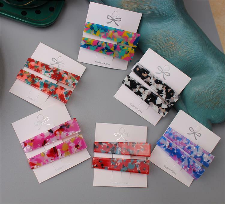 Beautiful acetate hair clips - set of 2 clips - alligator clip