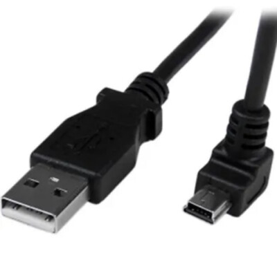 StarTech.com Down Angle Mini USB Cable - 2m - Black - USB A to Mini USB B E21