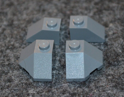 (4) 2x2 Dark Gray Outside Corner Slope Brick w/ Taper End Bricks ~ NEW Lego
