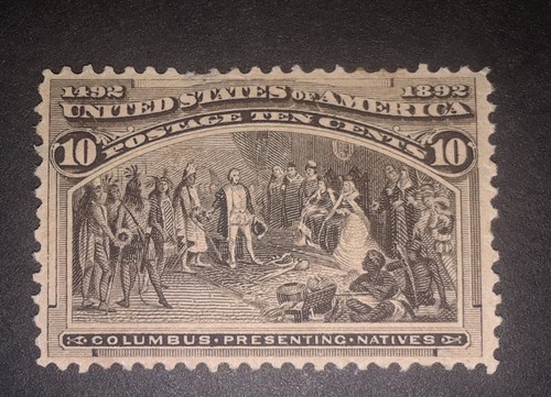 Travelstamps:1893 US Stamps Scott #237 Presenting Natives 10cents mint ng unused