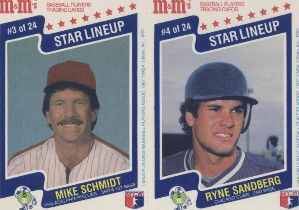1987 M&M's Star Lineup - Mike Schmidt Ryne Sandberg #3-4