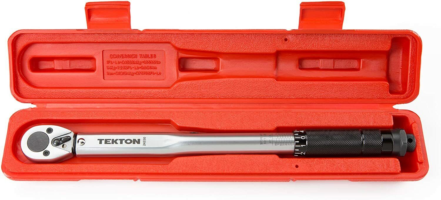 TEKTON 3/8 Inch Drive Click Torque Wrench,Reversible,10-80 f