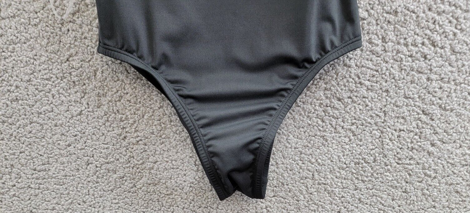 Nike Lace Up Back One-Piece Swimsuit Women's XS Black Scoop Neck Adjustable - Picture 5 of 16