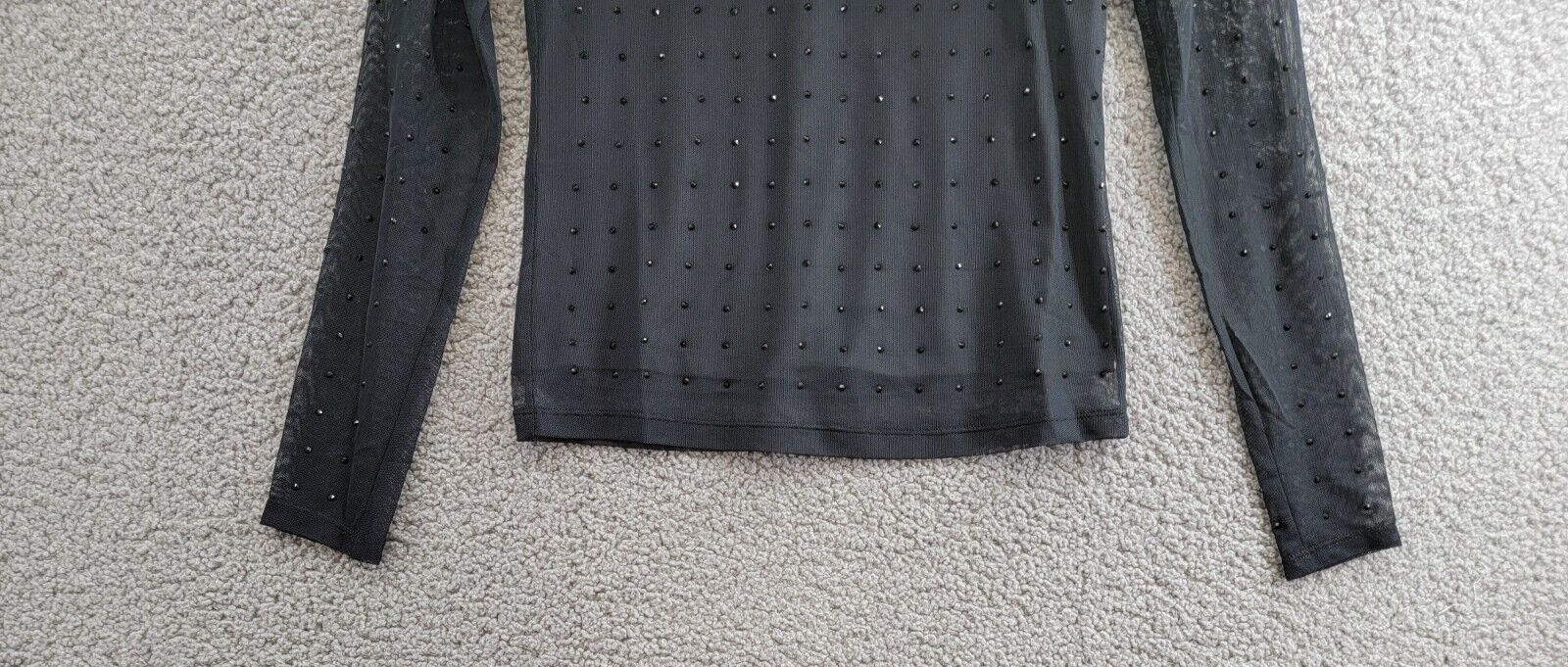 Sanctuary Highlight Of The Night Turtleneck Top Womens XXS Black Embellished L/S - Picture 4 of 16