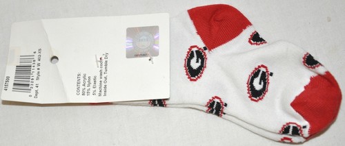 University of Georgia Bulldogs Sock University Ankle Socks Kids Sz 5-7 NWT