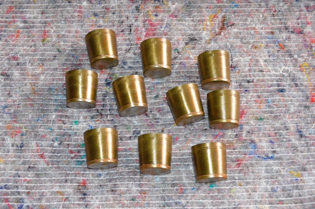 new old stock steel tipped brass walkingstick ferrules. various sizes