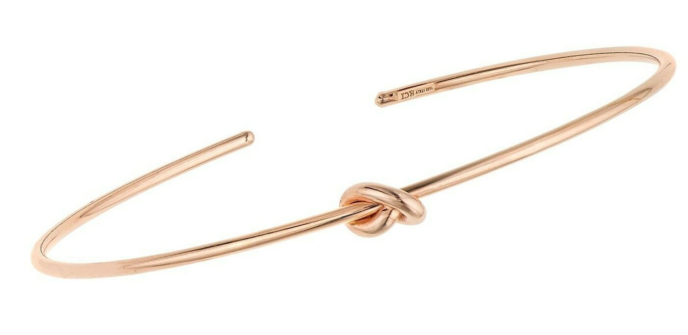 Pre-owned R C I 14k Yellow Gold Slip-on Polished Love Knot Bangle In No Stone