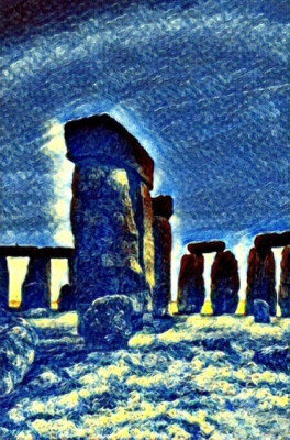 PRINT ACEO Stonehenge: At the Closing of the Day 2.5'' x 3.5'' PRINT