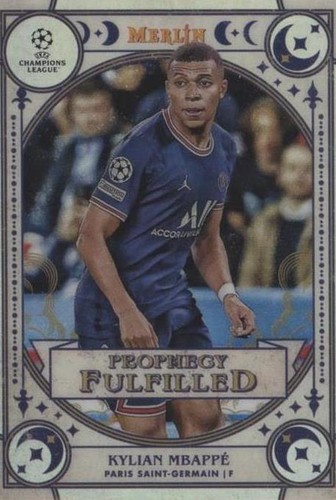 2022-23 Topps Merlin Chrome UCL PSG Kylian Mbappe Red Wave