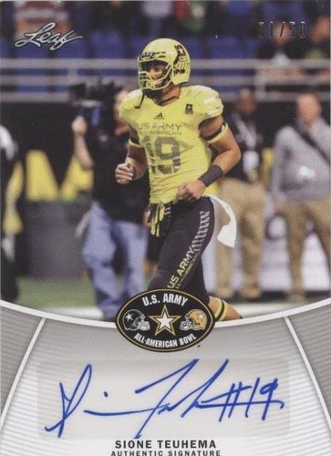 2014 Leaf U.S. Army All-American Bowl Sione Teuhema #BA-ST1