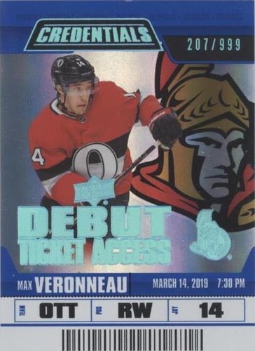 2019-20 Upper Deck Credentials - Max Veronneau #90
