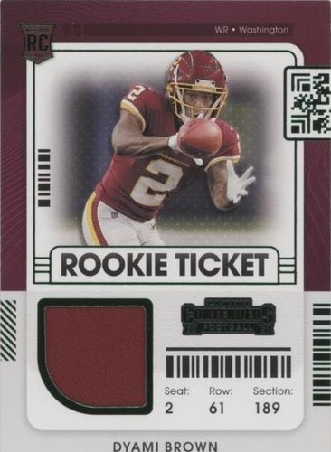 2021 Panini Contenders Dyami Brown #RTS-DBR