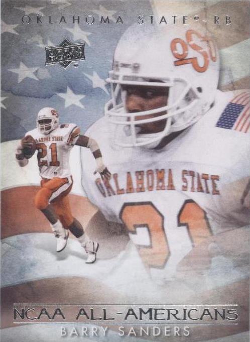 Leyendas del fútbol americano universitario Upper Deck 2011 Barry Sanders #AA-BS