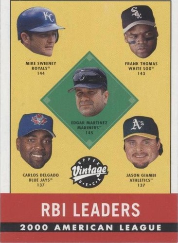2001 Upper Deck Vintage - Carlos Delgado Edgar Martinez Frank Thomas #395