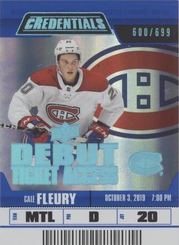 2019-20 Upper Deck Credentials - Cale Fleury #91