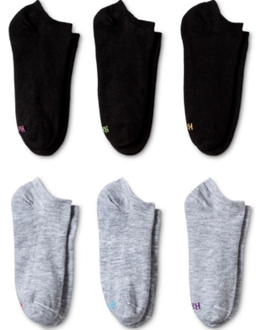 6 Pairs Black/gray Extended Size 8-12