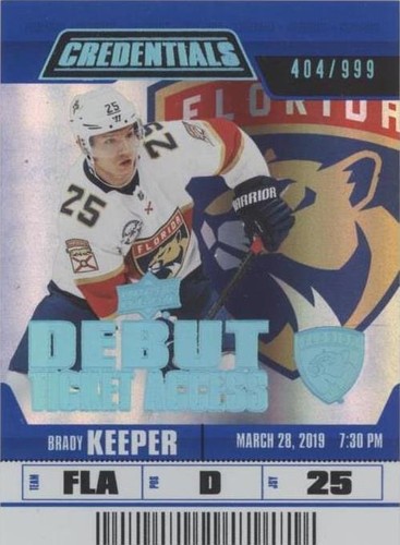 2019-20 Upper Deck Credentials - Brady Keeper #89