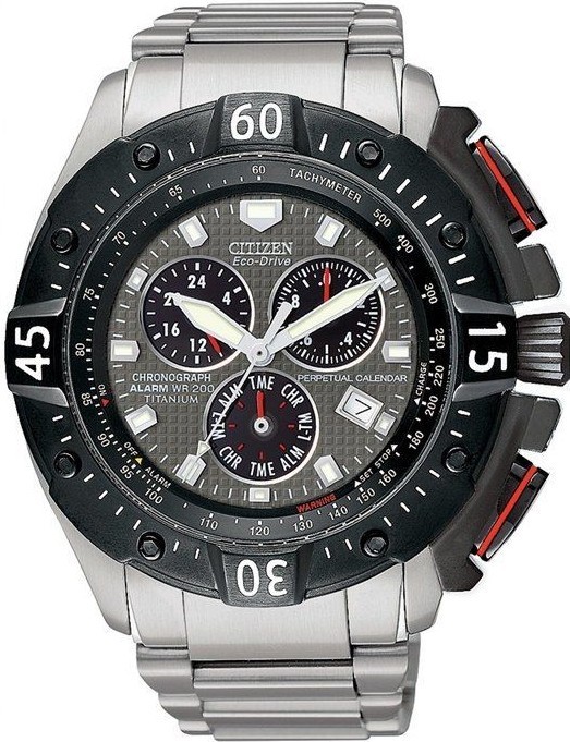 Pre-owned Citizen Men's Bl5345-59h Eco-drive Titanium Perpetual Calendar Watch