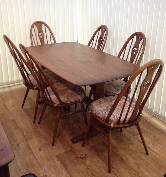 Ercol 6 Foot Rectangular Dining Room Table And 6 Chairs In Exeter Devon Gumtree