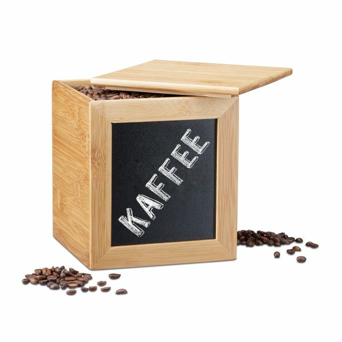 Aufbewahrungsbox Bambus mit Tafel Ordnungsbox Holzbox beschreibar Allzweckkiste