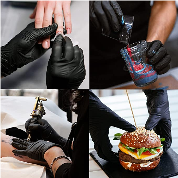 10-2000pcs  Black Vinyl Gloves -S M  L  XL