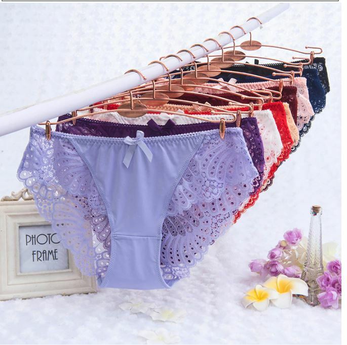 Unterwäsche Baumwolle Spitze Dekorationen Für Damen Slip Typ Massiv Muster Slip