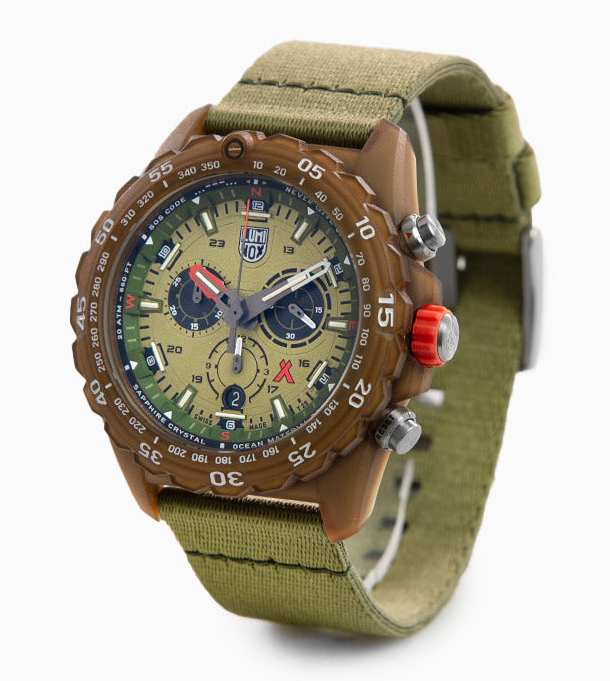 Pre-owned Luminox Green Dial Sapphire Bear Grylls Xb.3757.eco Survival Eco Series Watch