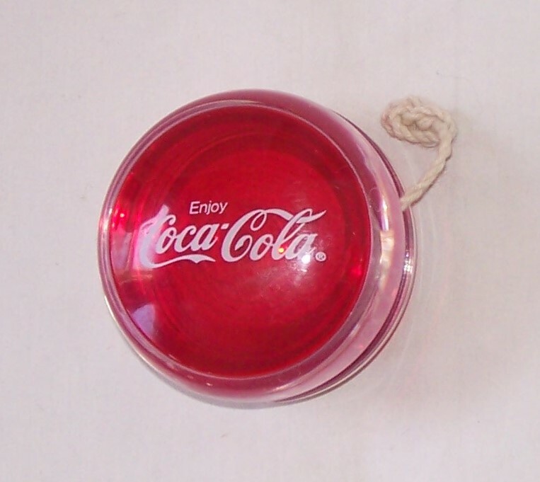 Rare Vintage Translucent Red / Clear Enjoy Coca-Cola  2 1/4
