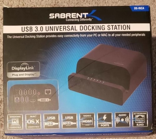 Sabrent USB 3.0 Universal Dual Display Docking Station DS-RICA