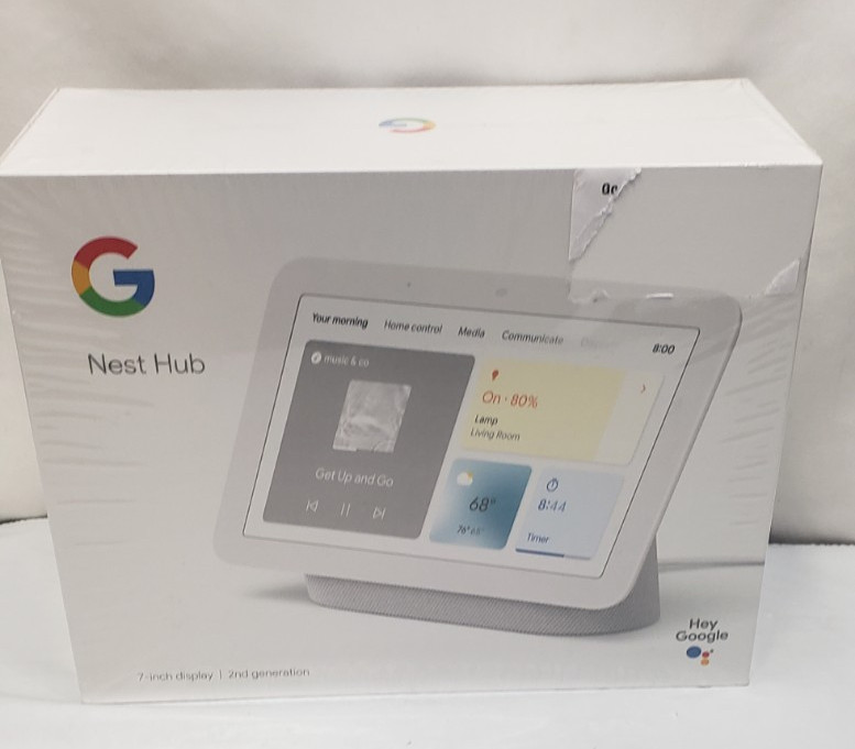 Google Nest Hub 2nd Generation 7" Smart Display, White (GA01331-US)