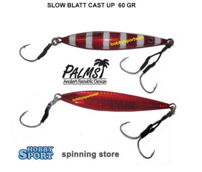 PALMS SLOW BLATT CAST UP 60 gr COL H531 RED GLOW 102 mm METAL JIG SLOW PITCH