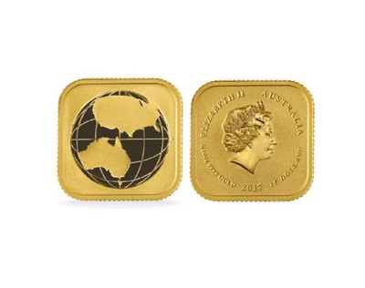 2017 1/10oz Australian Gold Global Economy (Square Map) Bu .9999