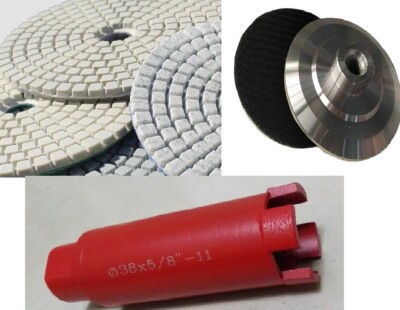 1 3/8 Inch Diamond Core Drill Bit 15 Granite Concrete Stone Marble Polishing Pad