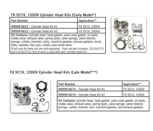 Genuine Kawasaki OEM CYLINDER HEAD #1 KIT FX921V-FX1000V