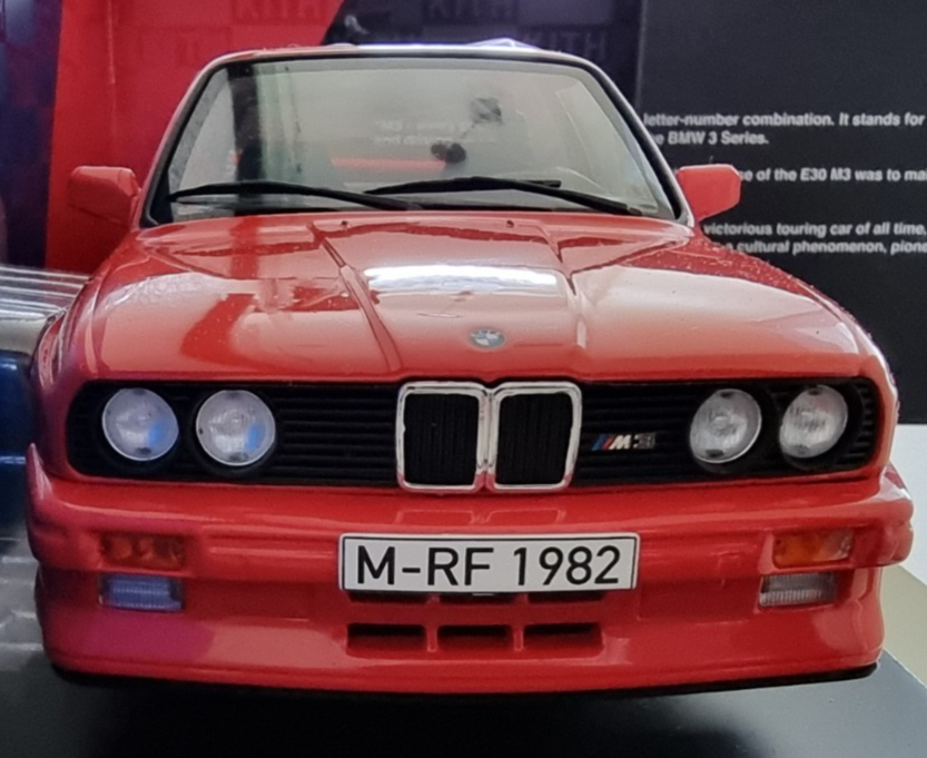 118-scale-bmw-e30-m3-1989-red-kith-x-diecast-model-car-mib-rare
