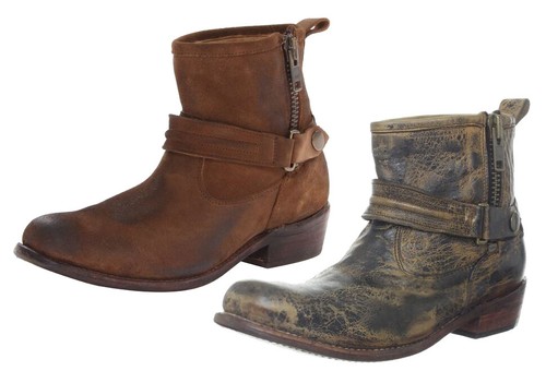 

Женские винтажные кожаные мотоциклетные ботинки Bed Stu Double - светло-коричневый и черный