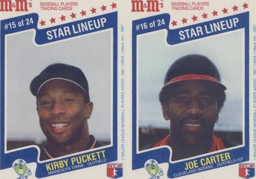 1987 M&M's Star Lineup - Joe Carter Kirby Puckett #15-16