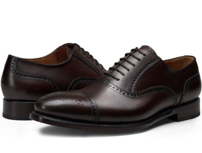 Le La Men's Leather Wingtip Dress Shoes Goodyear Welted Soles sz 12 BEAUTIFUL