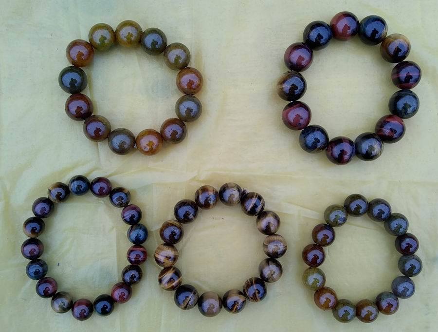1 Pc Tiger Eye Beads Bracelet,natural Gemstone Beads ,handmade Round Beaded USA