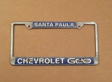 Vintage Santa Paula Ca Chevy Dealer License Plate Frame GM ...