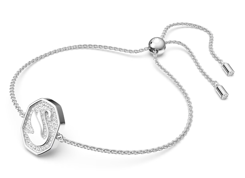 Swarovski Signum bracelet Swan, White, Rhodium plated