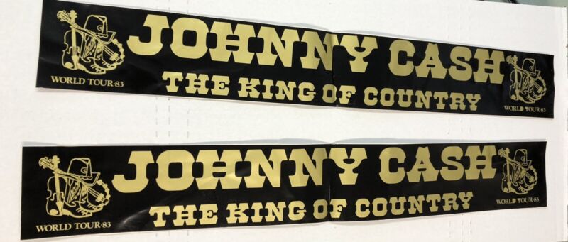 Johnny Cash 1983 Original World Tour Bumper Stickers- Lot of 2