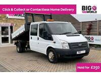 2013 FORD TRANSIT 350 TDCI 125 LWB 3 SEAT DOUBLE CAB 'ONE STOP' ALLOY TIPPER DRW