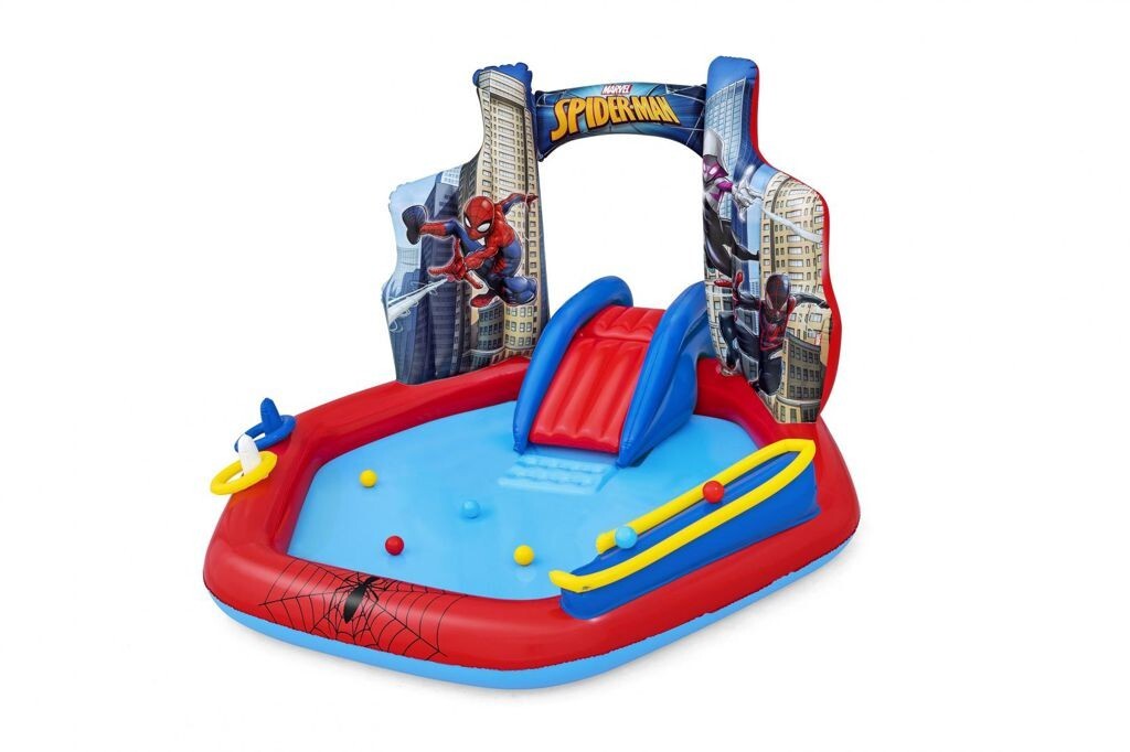 Play Center Gioco Scivolo Spider-Man Gonfiabile Bambini Mare Piscina Estate dfh