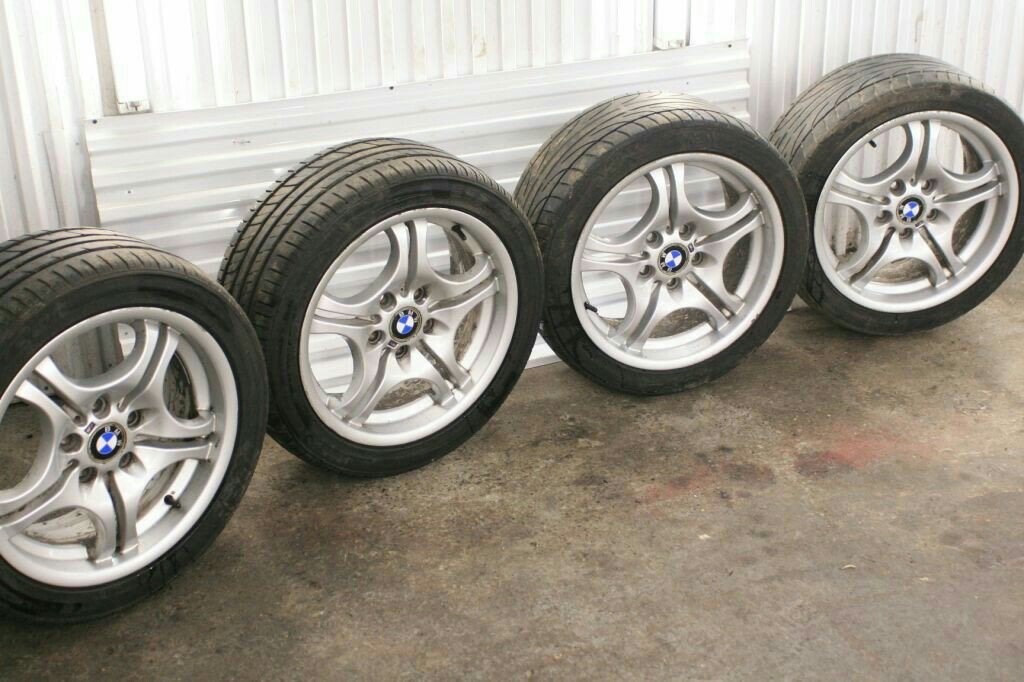 BMW OEM E46 M SPORT DOUBLE SPOKE STYLE 68 LIGHT ALLOY WHEELS RIMS STAGGERED 5x120 | in Finaghy ...