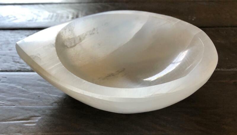 Teardrop Shaped Selenite Altar Bowl!