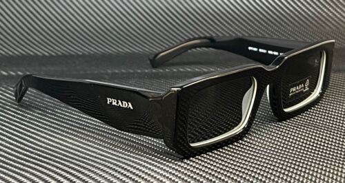 Pre-owned Prada Pr 06ys 09q5s0 Black White Grey Men's 53 Mm Sunglasses In Gray
