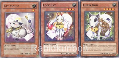 Yugioh Key Mouse + Lock Cat + Chain Dog Set Beast Set | eBay