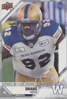2019 Upper Deck CFL Drake Nevis #145